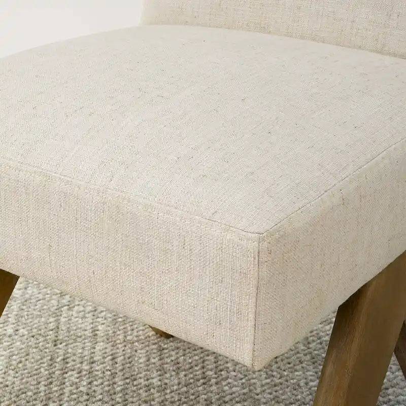 Chaise de salle à manger moderne du milieu du siècle en lin