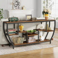 Table console extra longue de 180 cm avec étagères, table console de canapé