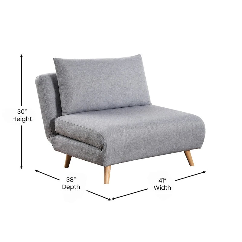 Fauteuil de repos pliant avec pieds escamotables et coussin de dossier – 75,5P x 41L x 30H