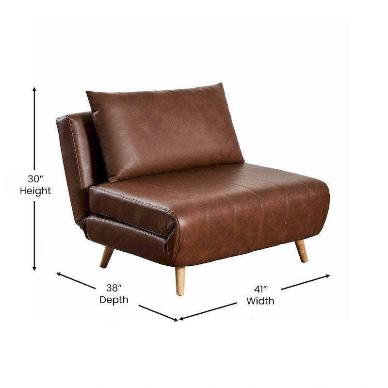 Fauteuil de repos pliant avec pieds escamotables et coussin de dossier – 75,5P x 41L x 30H