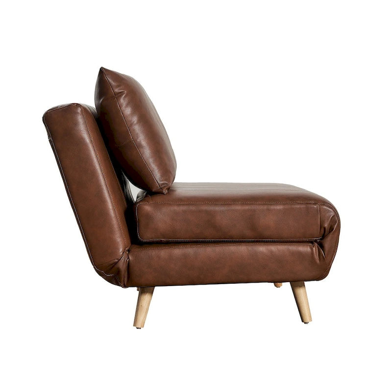 Fauteuil de repos pliant avec pieds escamotables et coussin de dossier – 75,5P x 41L x 30H