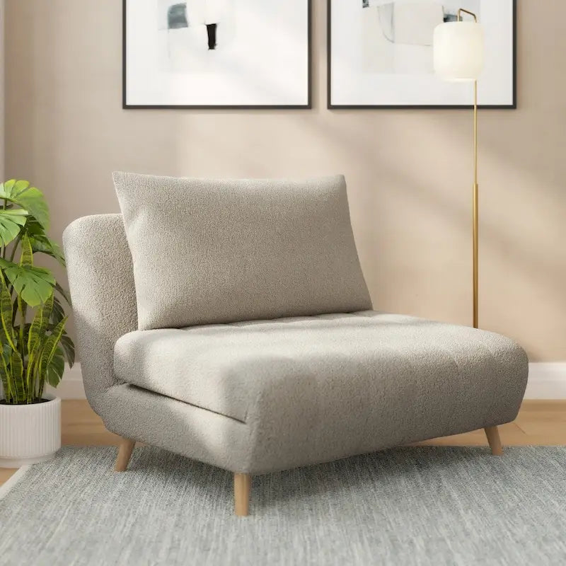 Fauteuil de repos pliant avec pieds escamotables et coussin de dossier – 75,5P x 41L x 30H