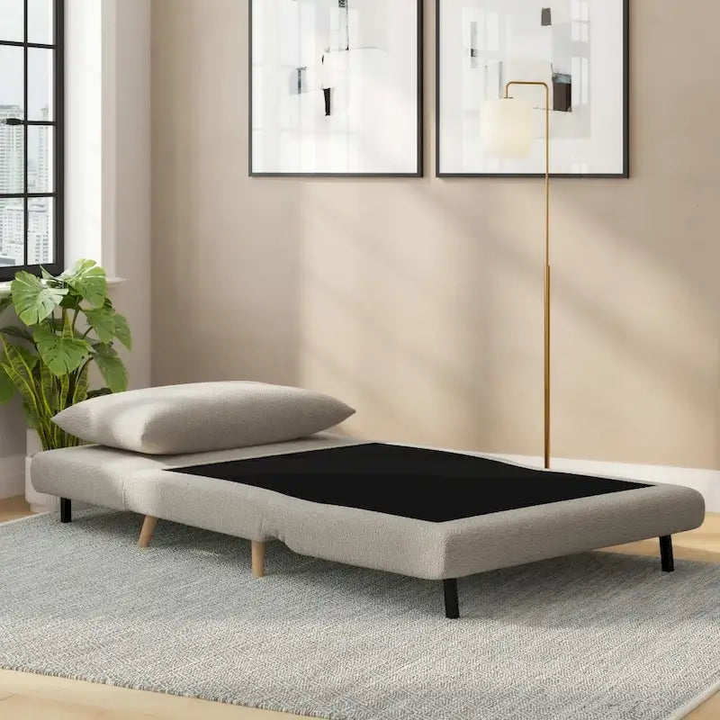 Fauteuil de repos pliant avec pieds escamotables et coussin de dossier – 75,5P x 41L x 30H