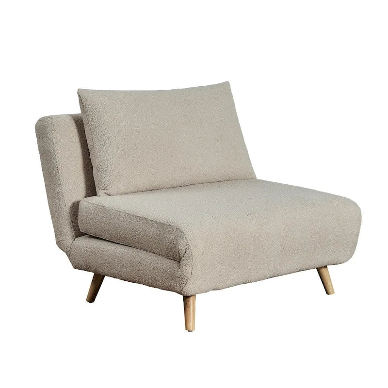 Fauteuil de repos pliant avec pieds escamotables et coussin de dossier – 75,5P x 41L x 30H