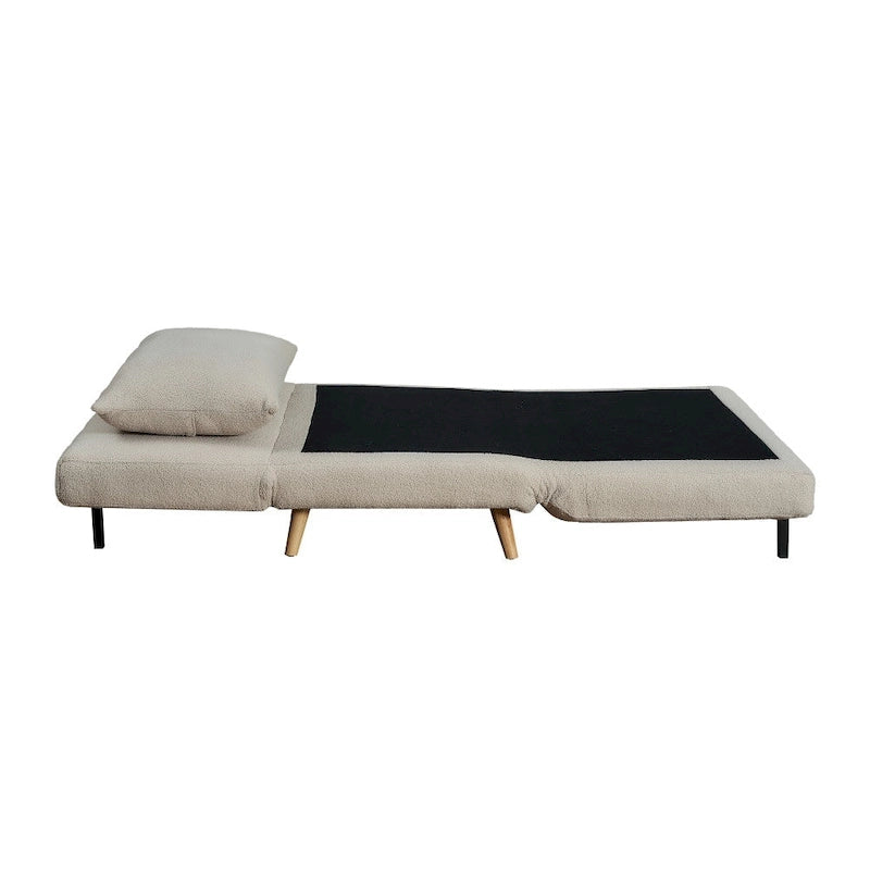 Fauteuil de repos pliant avec pieds escamotables et coussin de dossier – 75,5P x 41L x 30H