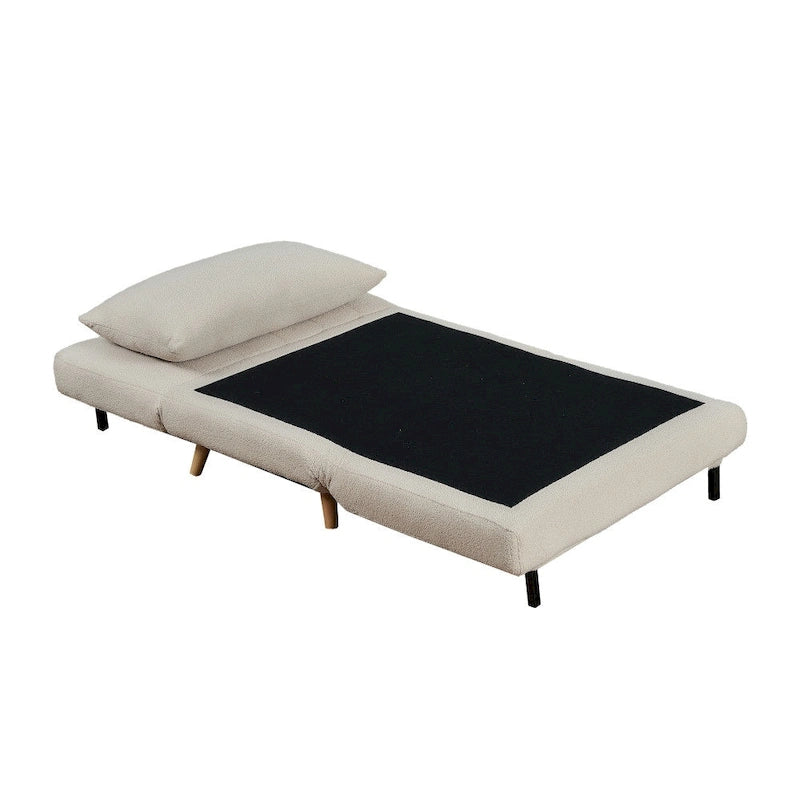 Fauteuil de repos pliant avec pieds escamotables et coussin de dossier – 75,5P x 41L x 30H