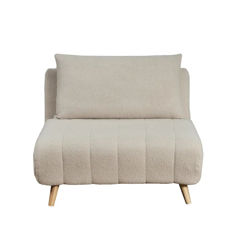 Fauteuil de repos pliant avec pieds escamotables et coussin de dossier – 75,5P x 41L x 30H