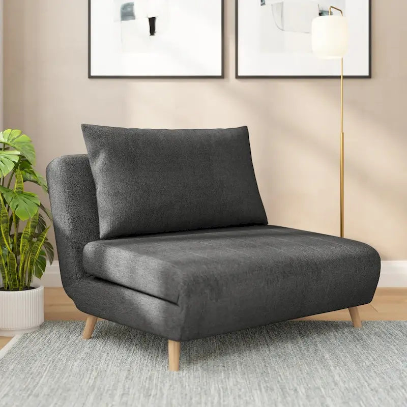 Fauteuil de repos pliant avec pieds escamotables et coussin de dossier – 75,5P x 41L x 30H