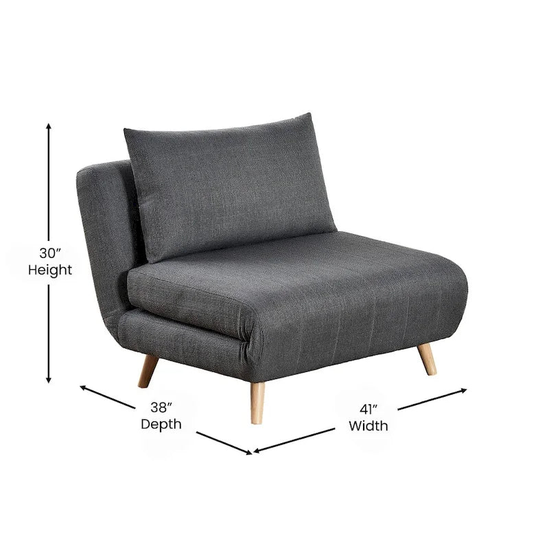 Fauteuil de repos pliant avec pieds escamotables et coussin de dossier – 75,5P x 41L x 30H