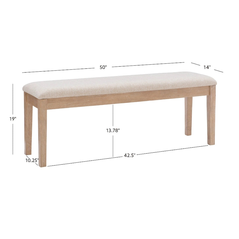 Banc de salle à manger Dolan Farmhouse en bois massif
