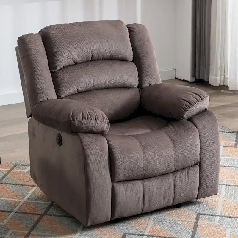 Fauteuil inclinable électrique Ebello avec accoudoirs rembourrés et port USB - 1 place - 1 place
