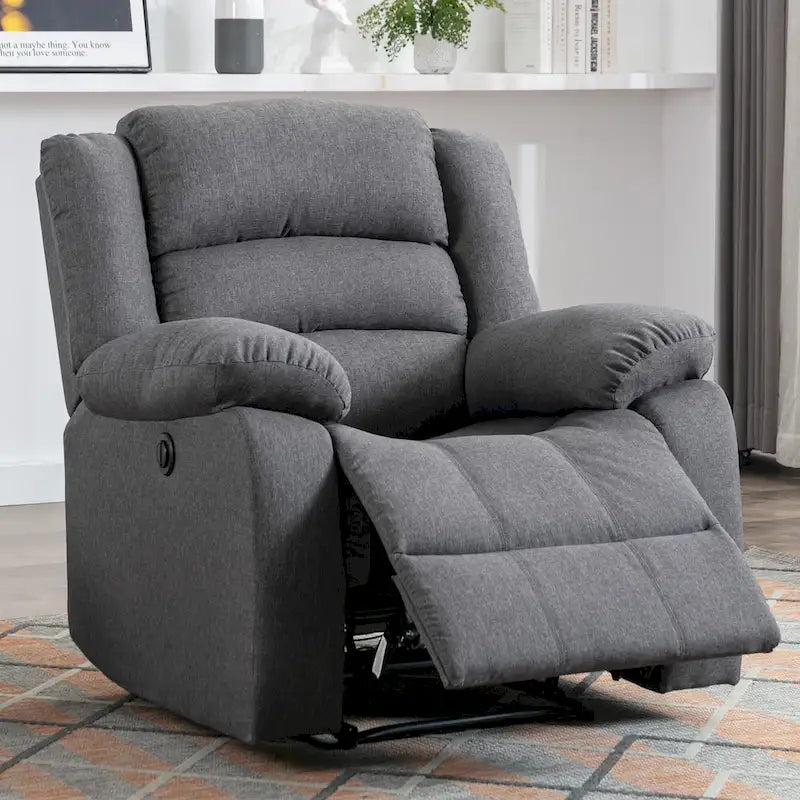 Fauteuil inclinable électrique Ebello avec accoudoirs rembourrés et port USB - 1 place - 1 place