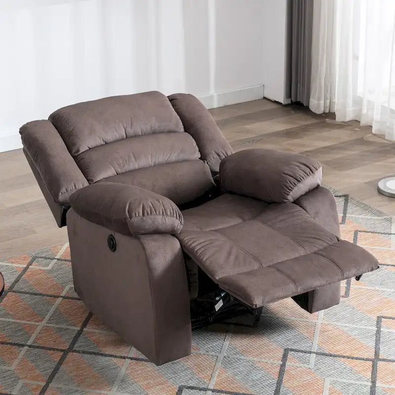 Fauteuil inclinable électrique Ebello avec accoudoirs rembourrés et port USB - 1 place - 1 place