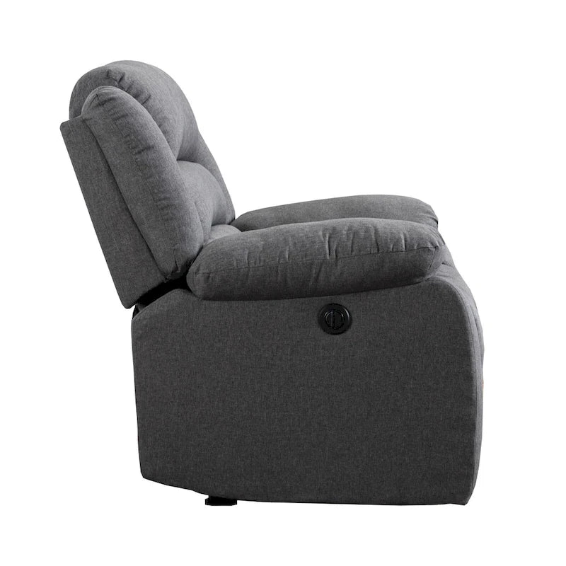 Fauteuil inclinable électrique Ebello avec accoudoirs rembourrés et port USB - 1 place - 1 place
