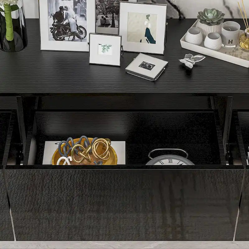 Meuble TV suspendu 63 cm - Console murale TV avec éclairage LED