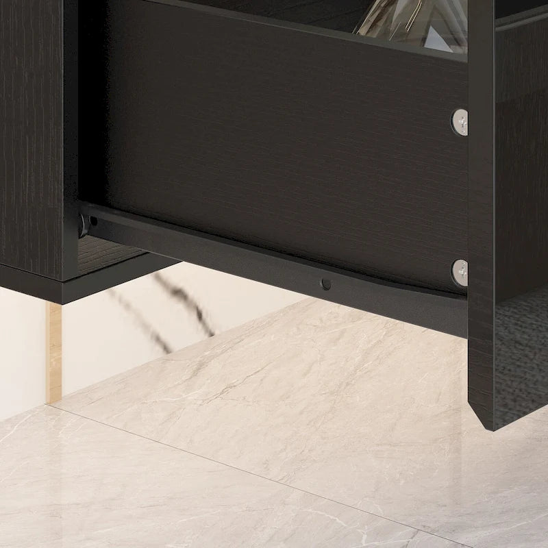 Meuble TV suspendu 63 cm - Console murale TV avec éclairage LED