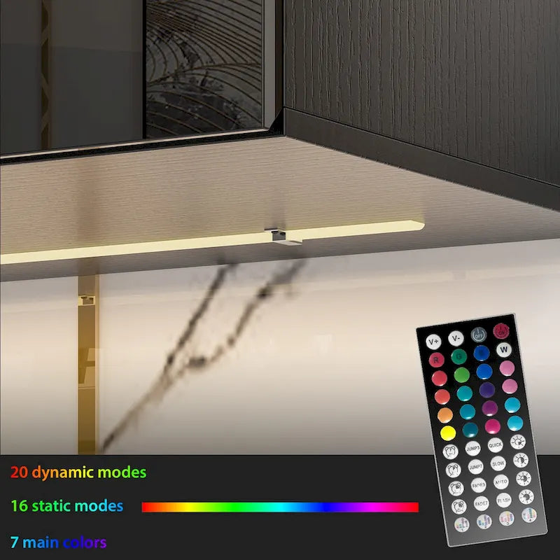 Meuble TV suspendu 63 cm - Console murale TV avec éclairage LED