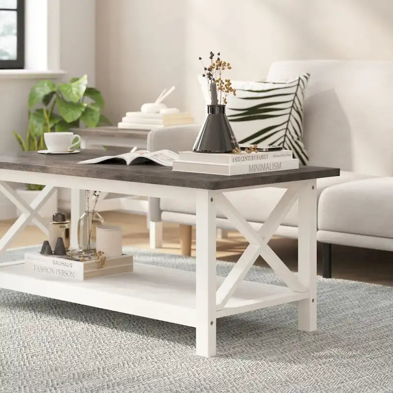 Table basse de ferme classique en bois massif
