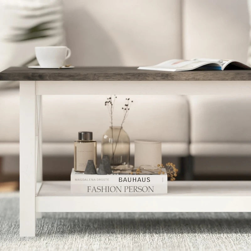 Table basse de ferme classique en bois massif