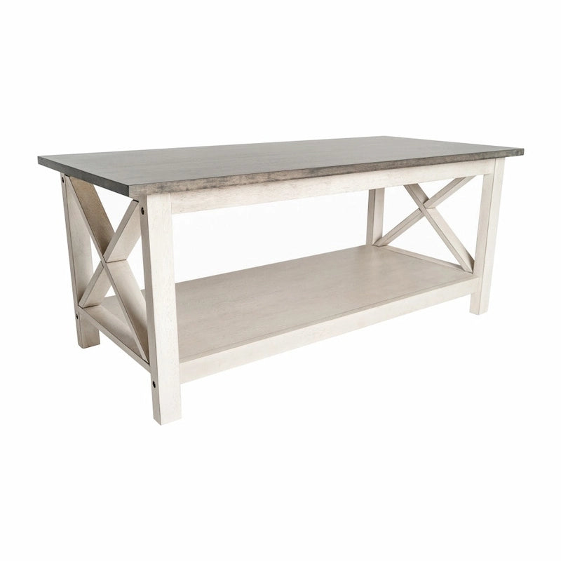 Table basse de ferme classique en bois massif