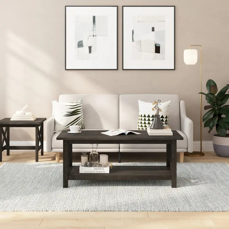 Table basse de ferme classique en bois massif