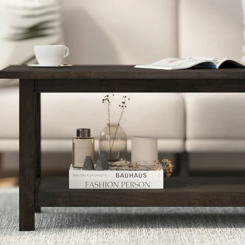 Table basse de ferme classique en bois massif