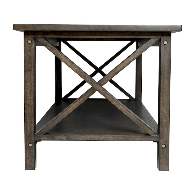 Table basse de ferme classique en bois massif