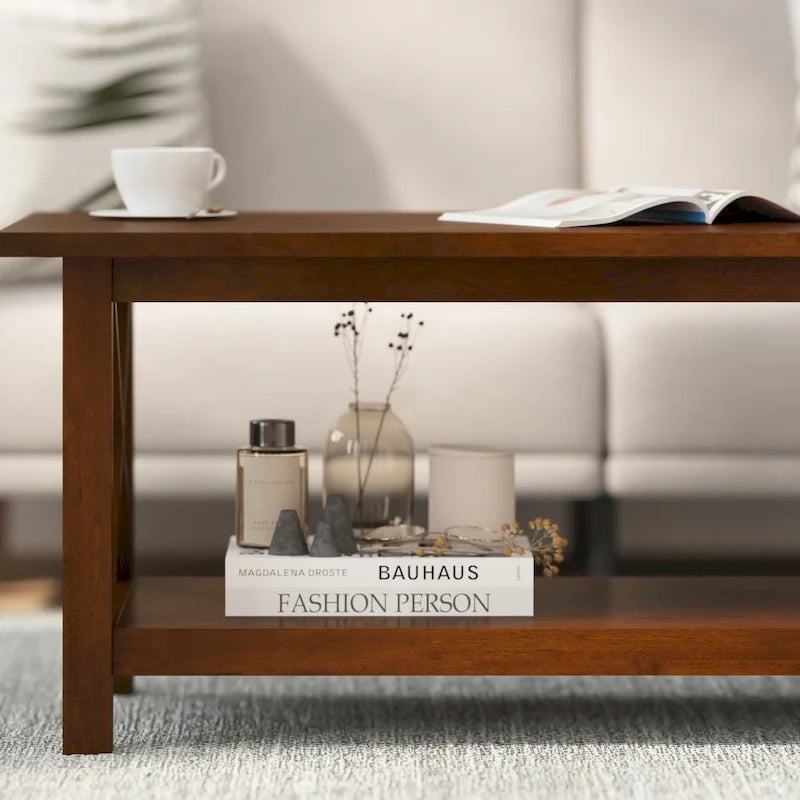 Table basse de ferme classique en bois massif