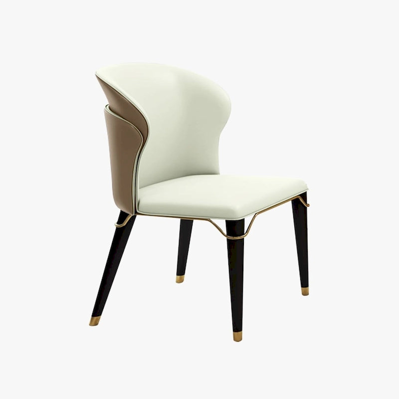 Chaise de salle à manger moderne, dossier haut, revêtement en cuir PU, pieds en acier au carbone, marron, lot de 2, entièrement assemblé