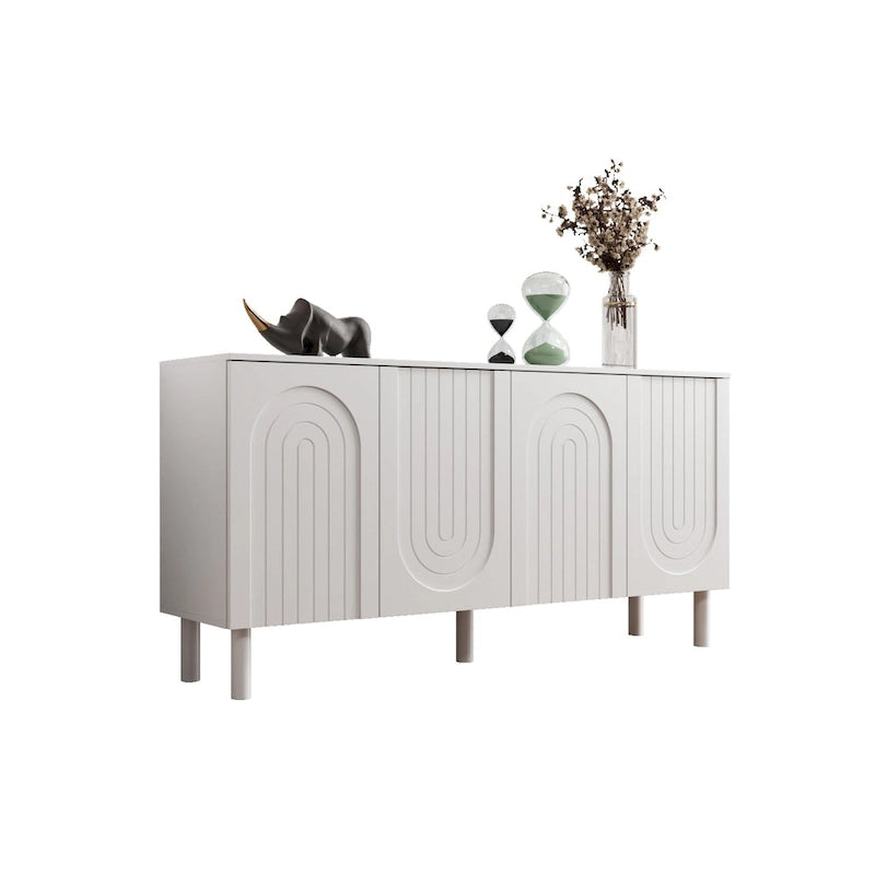 Buffet bibliothèque bahut de 160,5 cm de large avec tiroir et portes relevables