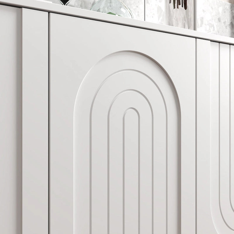 Buffet bibliothèque bahut de 160,5 cm de large avec tiroir et portes relevables
