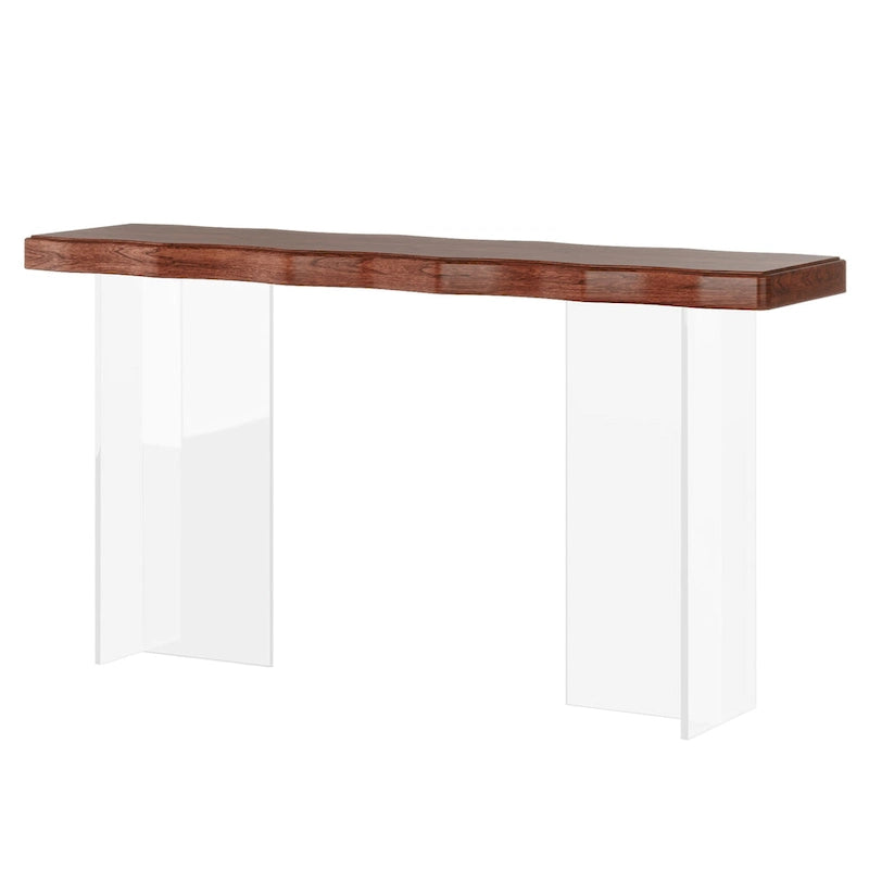 Console table de 120 cm avec pieds en acrylique pour entrée, table d'appoint pour couloir
