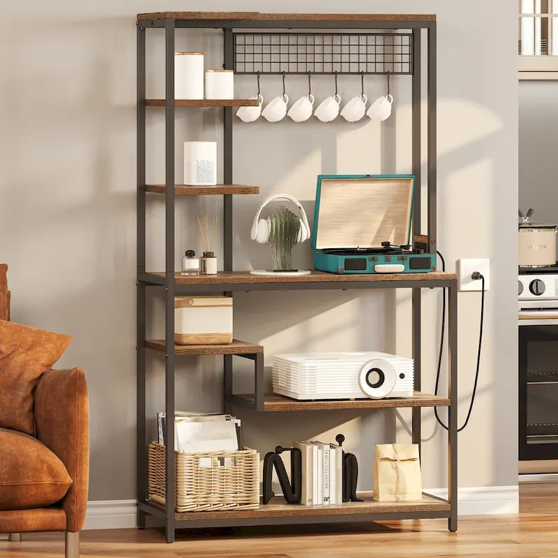 Moasis Kitchen Micro-ondes Stand Étagère de boulanger Stockage utilitaire avec prise de courant
