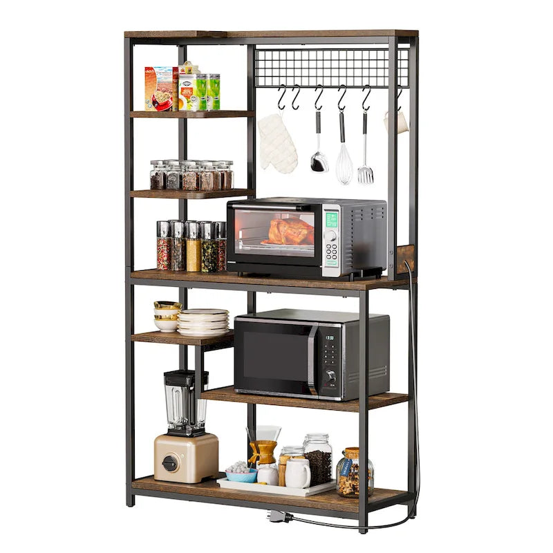 Moasis Kitchen Micro-ondes Stand Étagère de boulanger Stockage utilitaire avec prise de courant