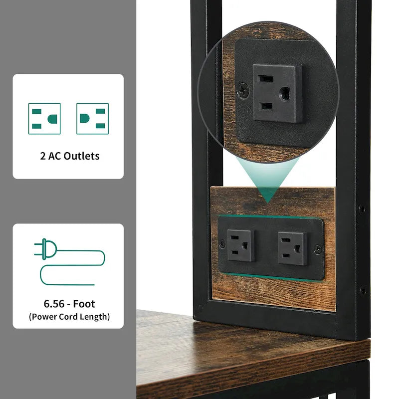Moasis Kitchen Micro-ondes Stand Étagère de boulanger Stockage utilitaire avec prise de courant