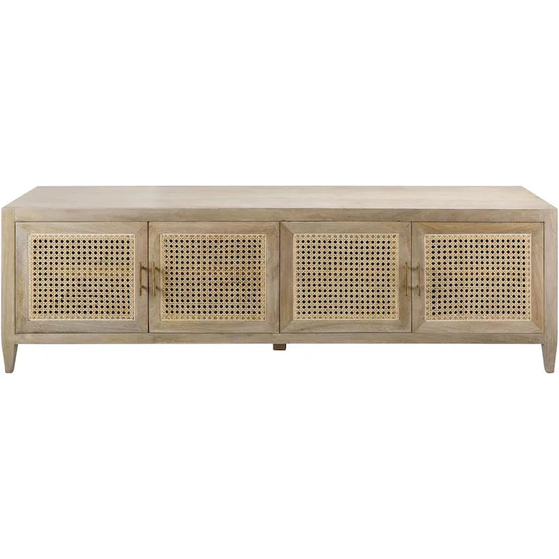 Meuble TV en bois et rotin Mile