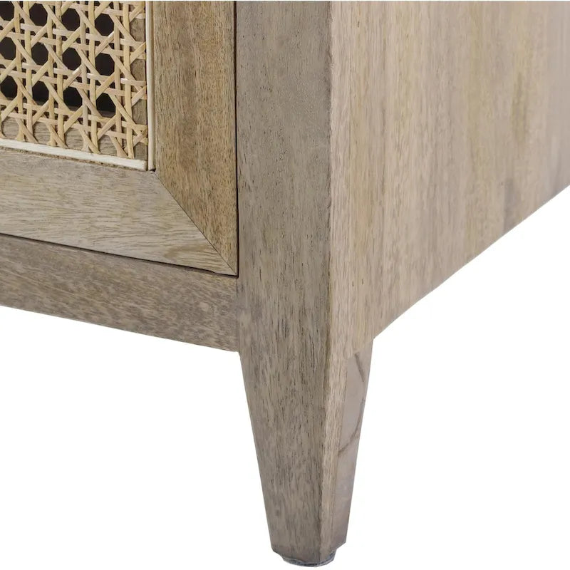 Meuble TV en bois et rotin Mile