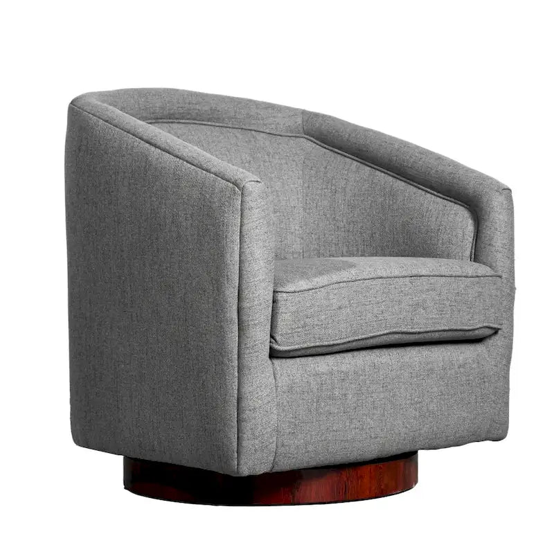 Fauteuil d'appoint rembourré de style Club traditionnel avec base métallique pivotante à 360°