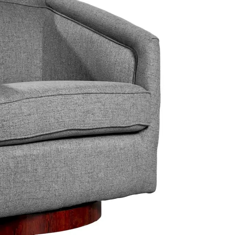 Fauteuil d'appoint rembourré de style Club traditionnel avec base métallique pivotante à 360°