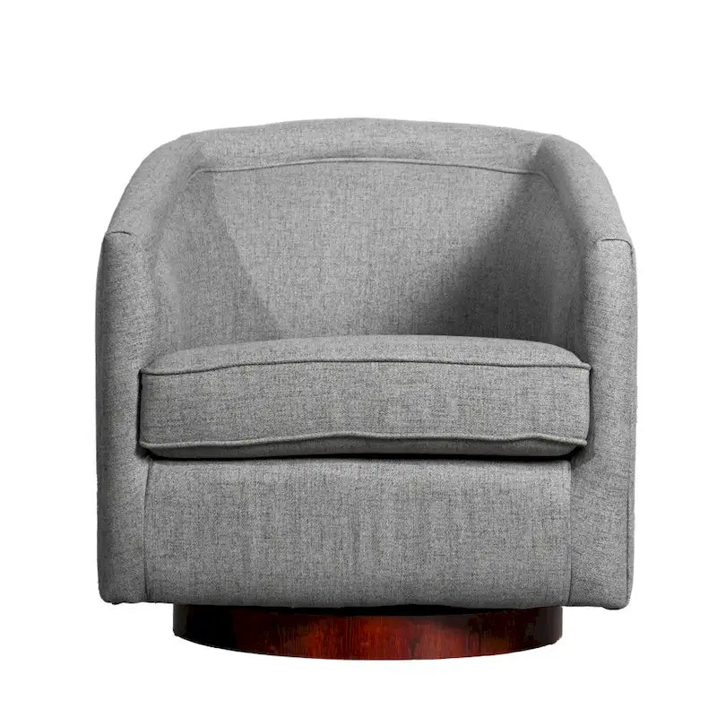 Fauteuil d'appoint rembourré de style Club traditionnel avec base métallique pivotante à 360°