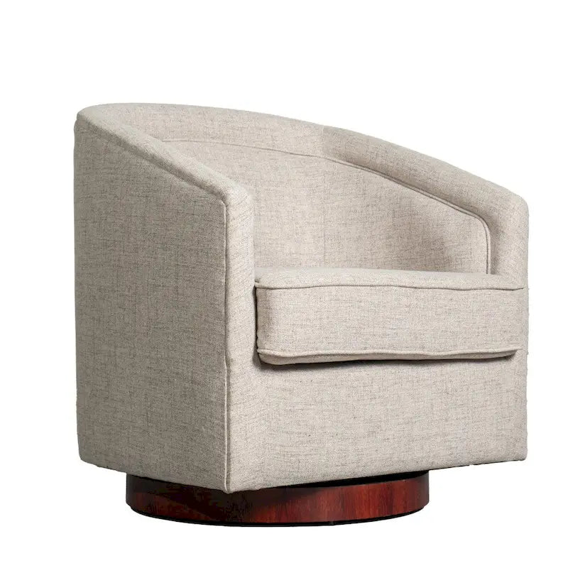 Fauteuil d'appoint rembourré de style Club traditionnel avec base métallique pivotante à 360°