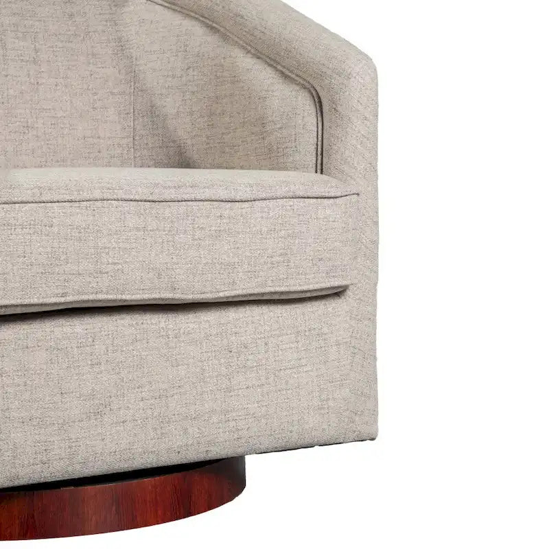 Fauteuil d'appoint rembourré de style Club traditionnel avec base métallique pivotante à 360°