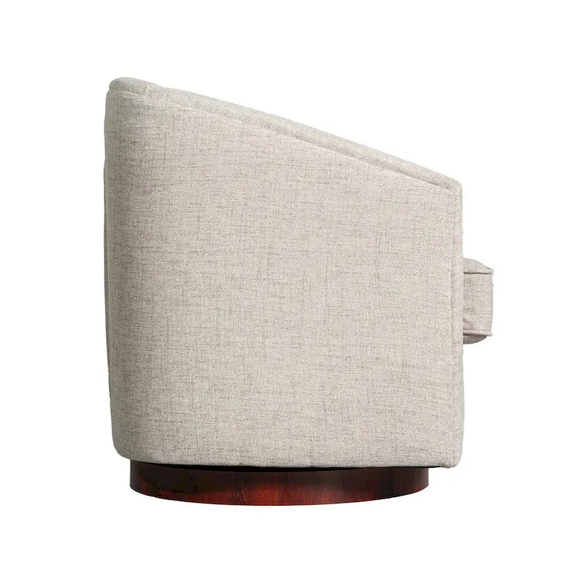 Fauteuil d'appoint rembourré de style Club traditionnel avec base métallique pivotante à 360°