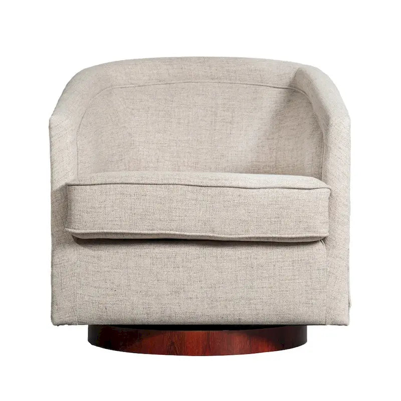 Fauteuil d'appoint rembourré de style Club traditionnel avec base métallique pivotante à 360°