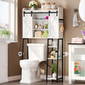 Moasis 61 po Meuble de rangement haut au-dessus des toilettes avec porte coulissante style ferme et base en métal