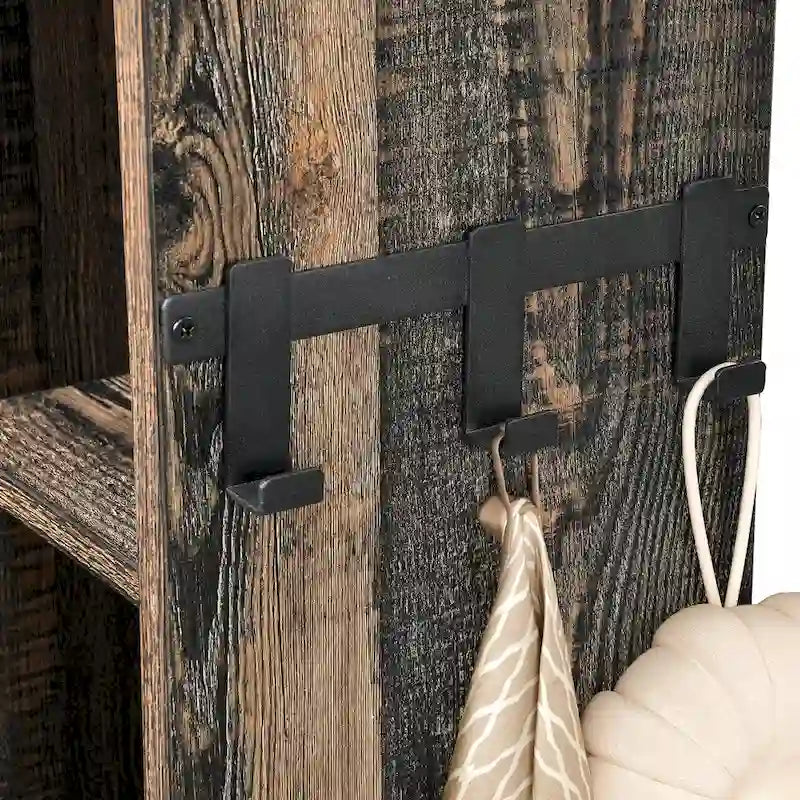 Moasis 61 po Meuble de rangement haut au-dessus des toilettes avec porte coulissante style ferme et base en métal