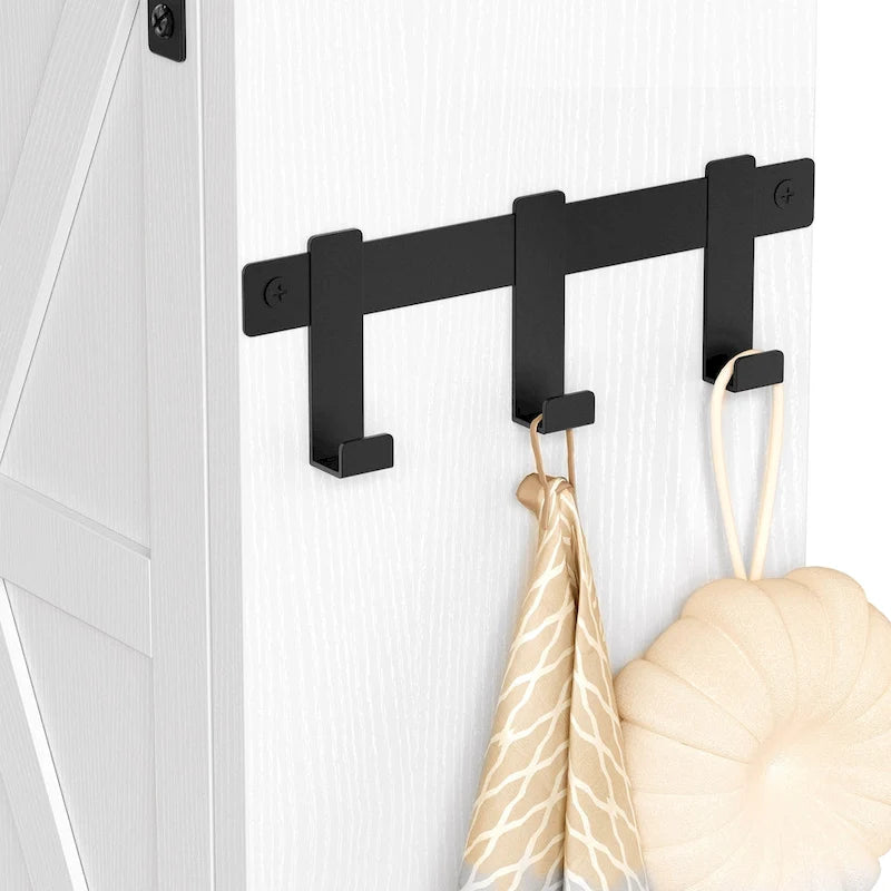 Moasis 61 po Meuble de rangement haut au-dessus des toilettes avec porte coulissante style ferme et base en métal