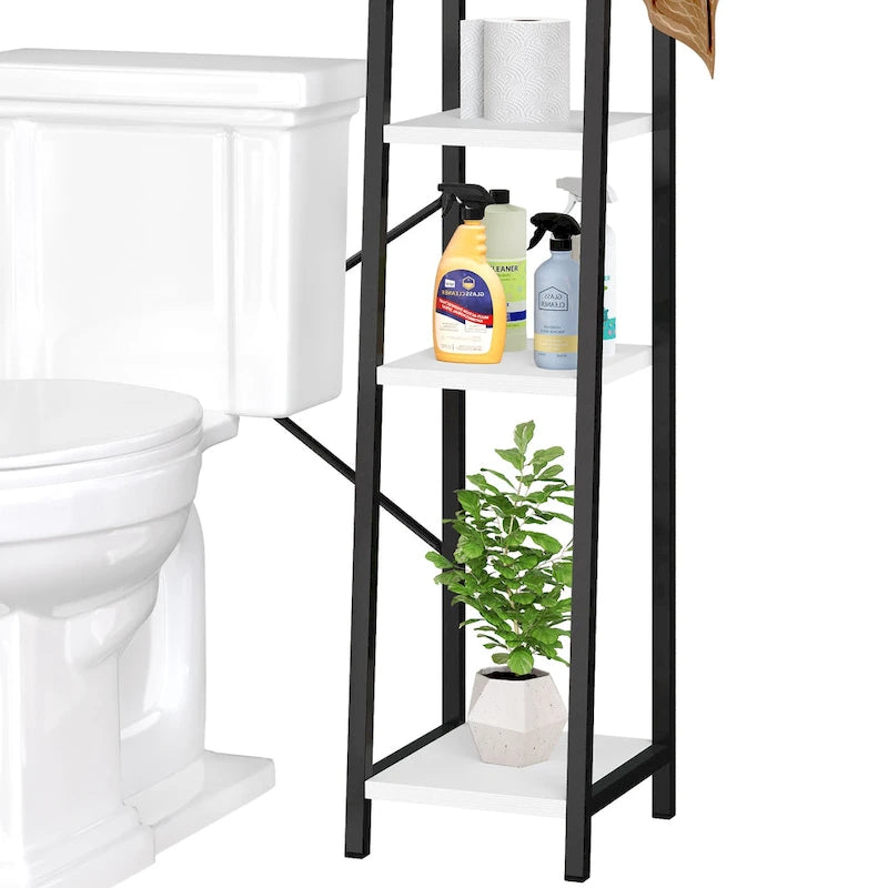 Moasis 61 po Meuble de rangement haut au-dessus des toilettes avec porte coulissante style ferme et base en métal