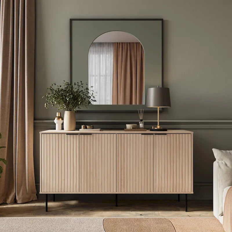 Alexander Fluted Sideboard Cabinet Buffet - 62