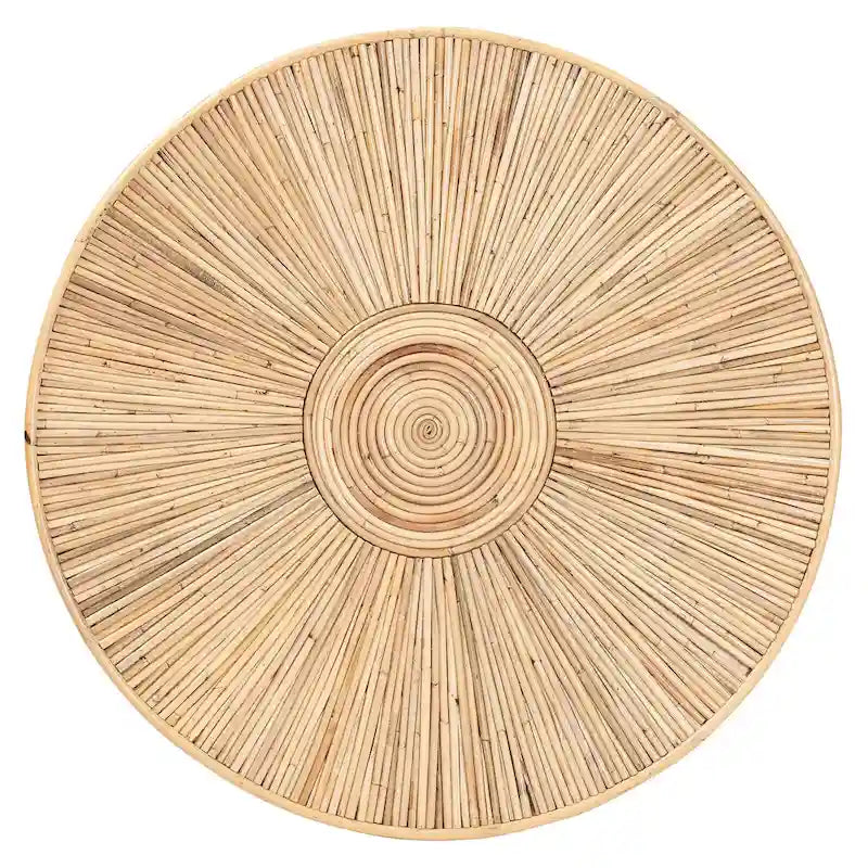 Table basse en rotin clair couleur miel Miami Bohemian